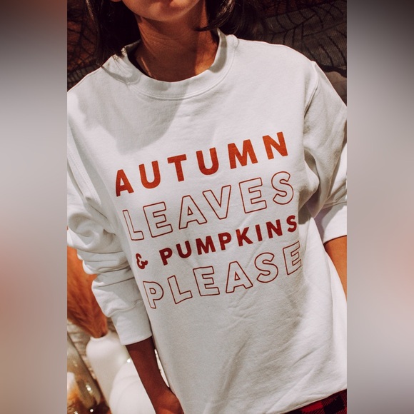 Autumn leaves and pumpkin please sweatshirt S, M, L - Picture 3 of 5